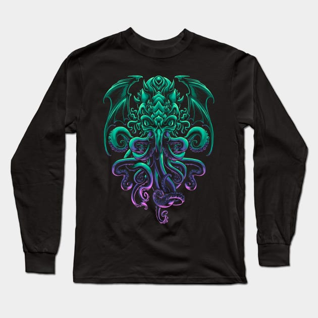 Cthulhu 2 Long Sleeve T-Shirt by angoes25